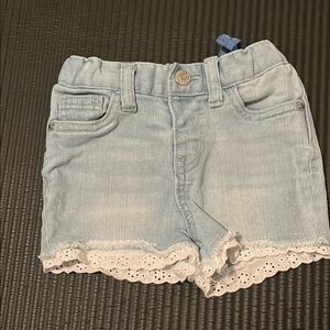 Cat & Jack Light Blue Shorts with Eyelet Trim